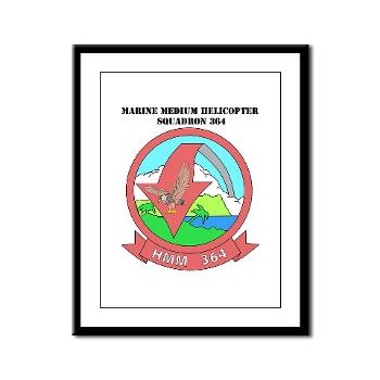 MMHS364 - M01 - 02 - Marine Medium Helicopter Squadron 364 with Text - Framed Panel Print